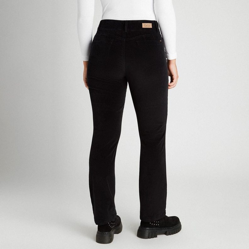 Pantalón De Cotele Con Push Up y 2 Botones Negro-1