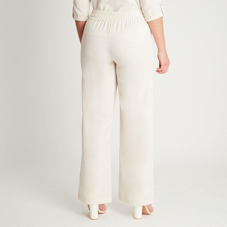 Pantalón Formal Beige Palazzo-1