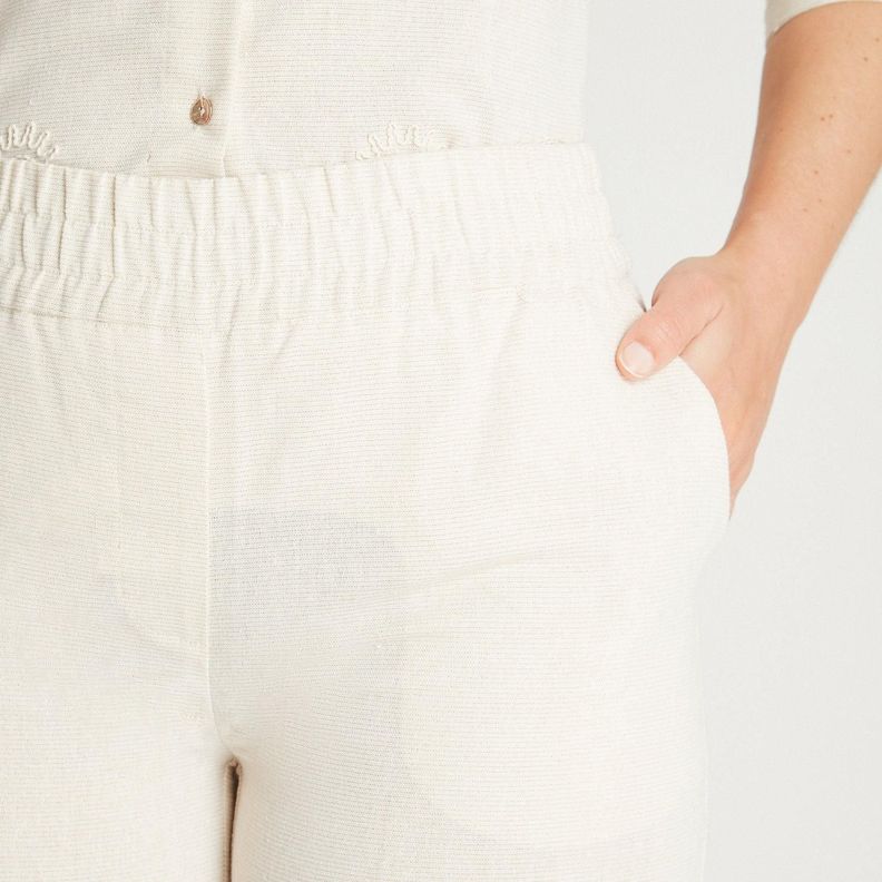 Pantalón Formal Beige Palazzo-2