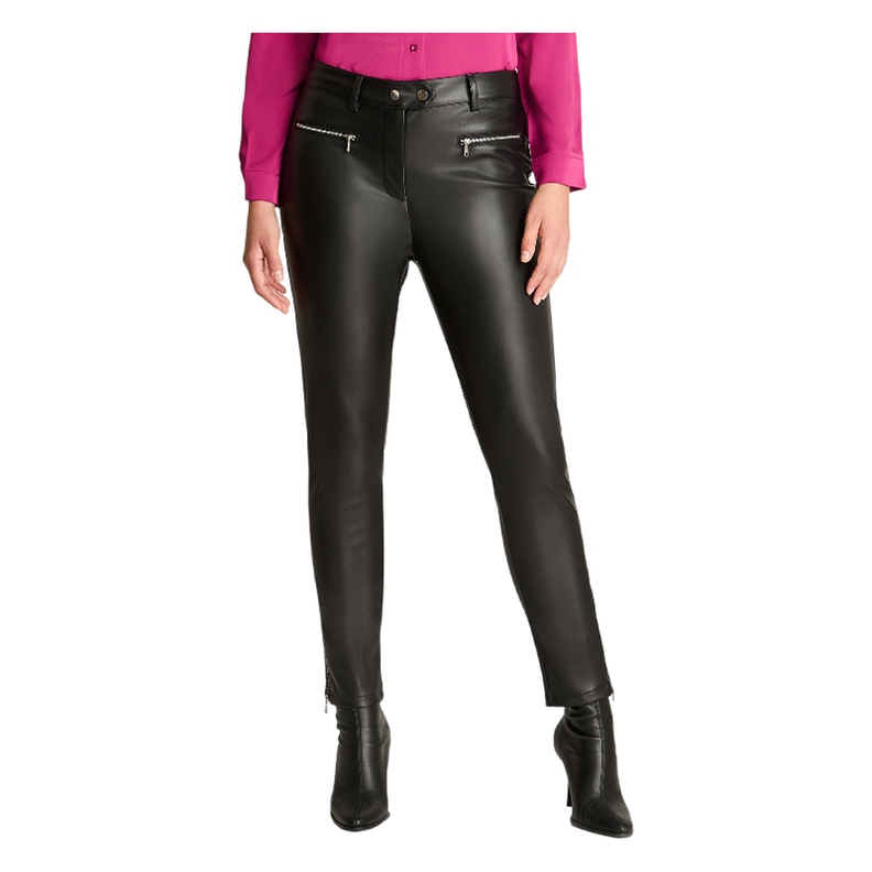 Calza Slim De Ecocuero Negro-0