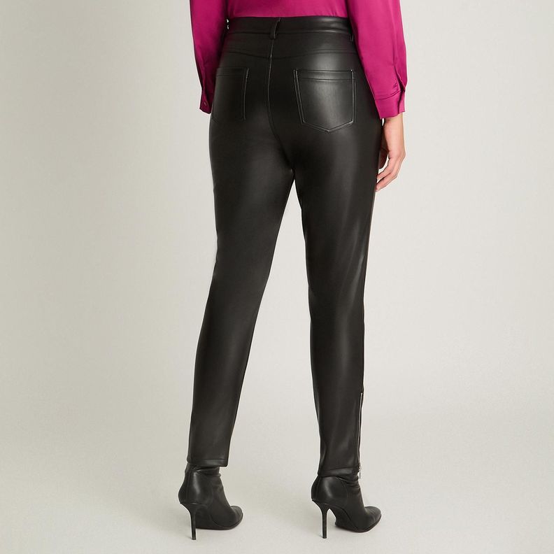 Calza Slim De Ecocuero Negro-1
