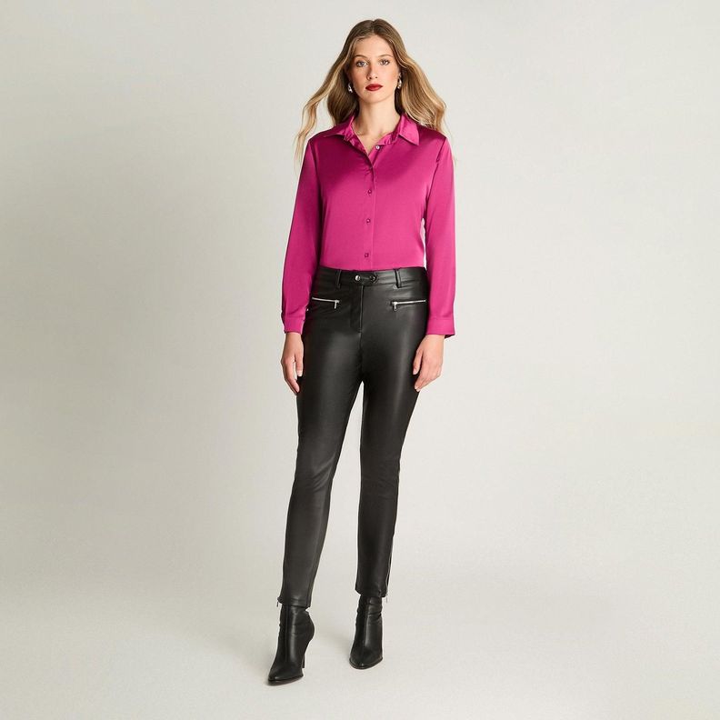 Calza Slim De Ecocuero Negro-3