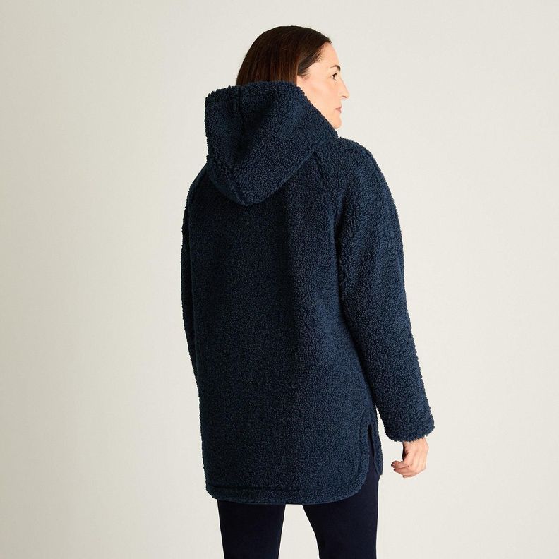 Polerón Sherpa Bondeado En Suede Dos Bolsillos Quilted Azul-0