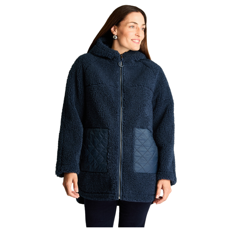 Polerón Sherpa Bondeado En Suede Dos Bolsillos Quilted Azul-4