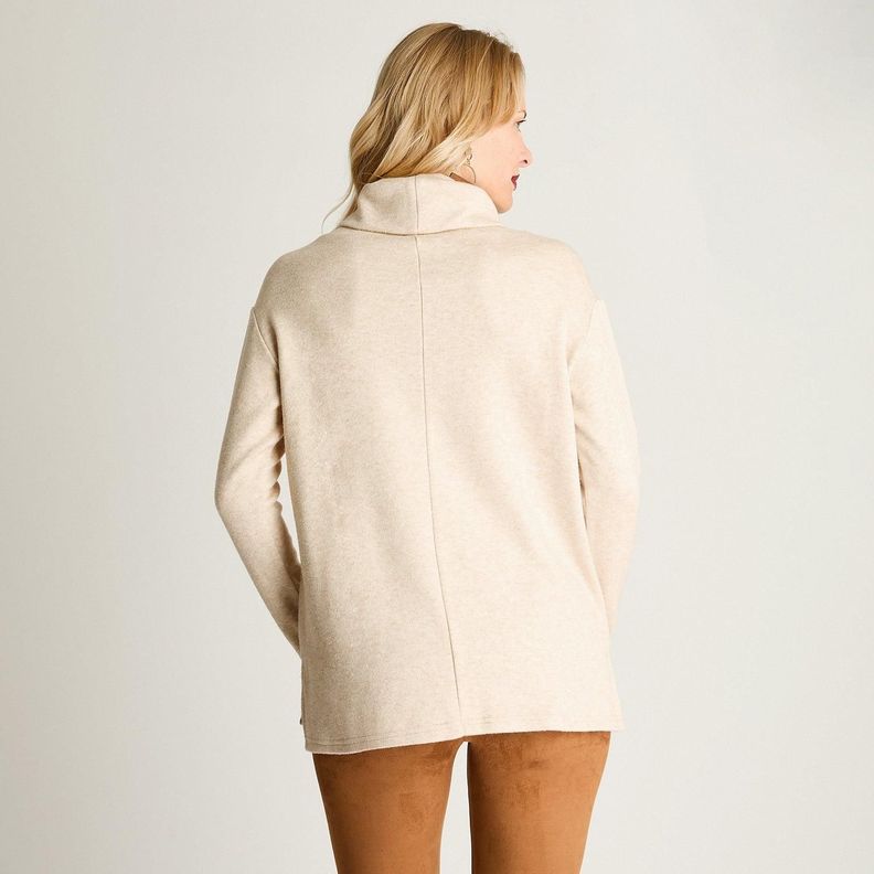 Tejido Manga Larga Cuello Bote Beige-0