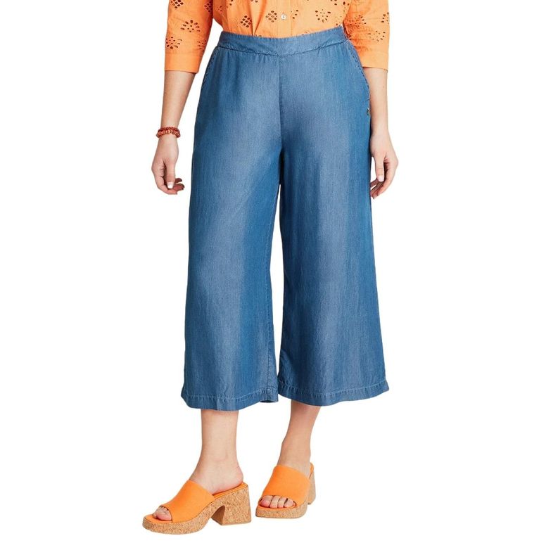 Pantalón Sport Azul Medio Pierna Ancha-0