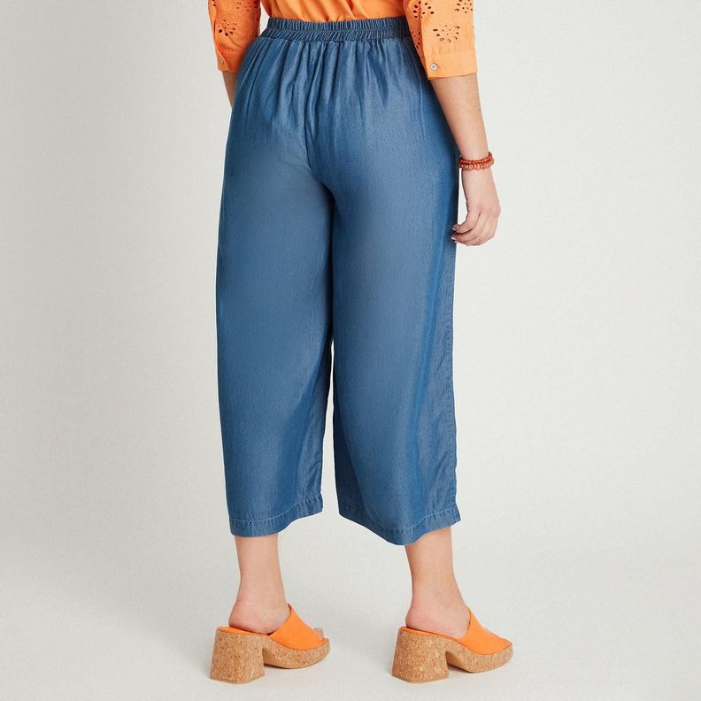 Pantalón Sport Azul Medio Pierna Ancha-1