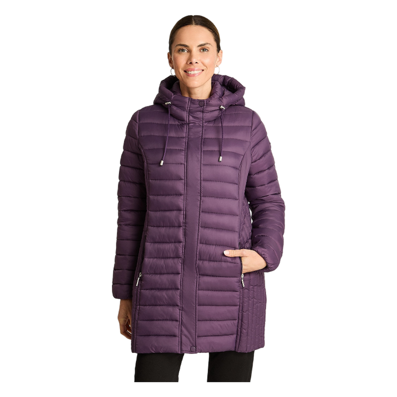 Parka Manga Larga Basica Larga Morado-0