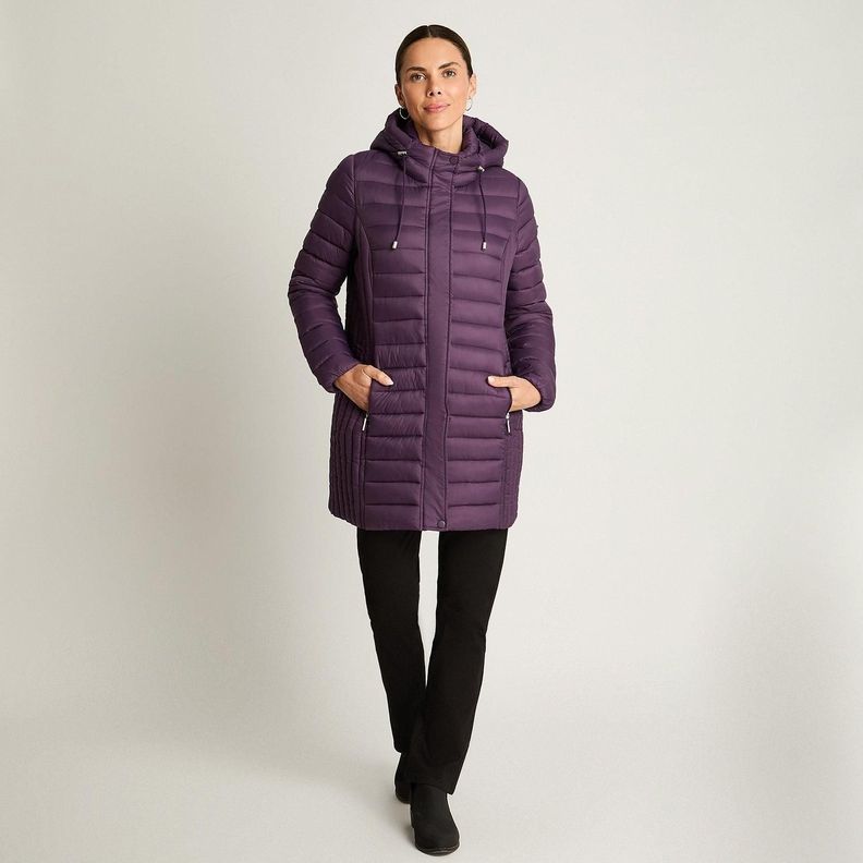 Parka Manga Larga Basica Larga Morado-3