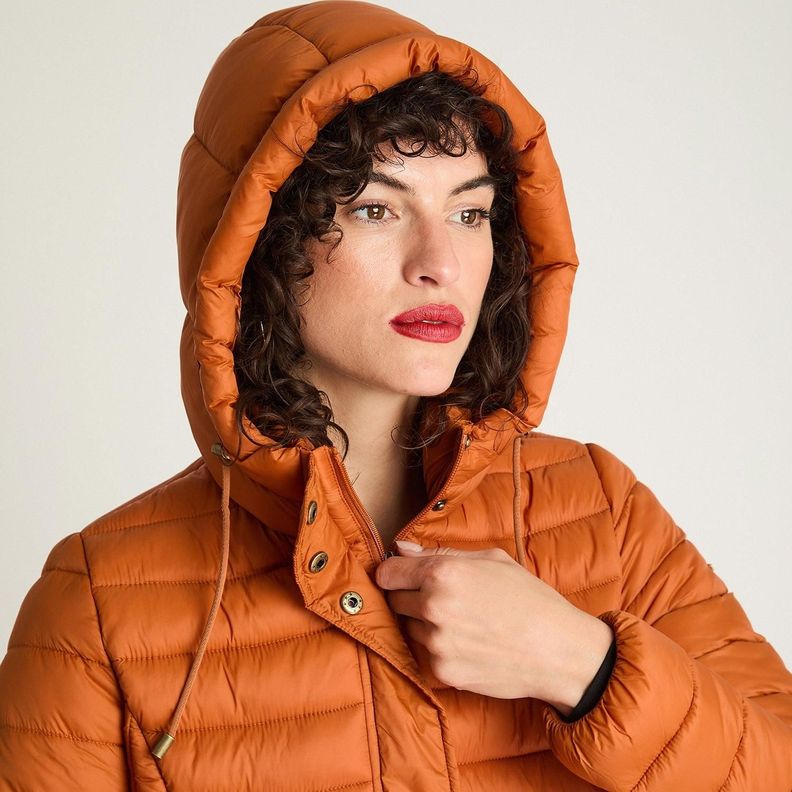 Parka Manga Larga Basica Larga Terracota-2