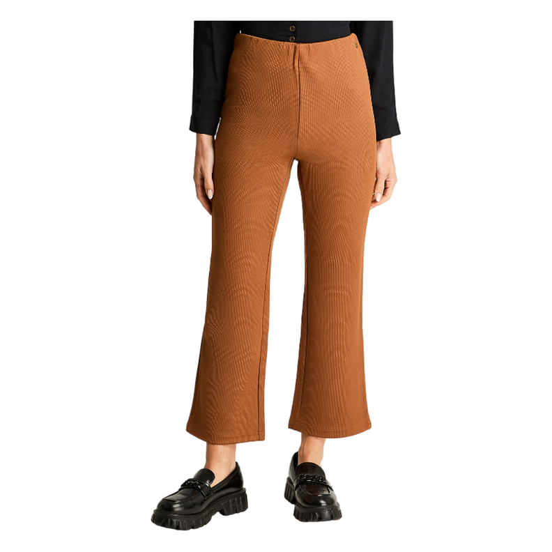 Calza Suede Mini Flare Camel-0