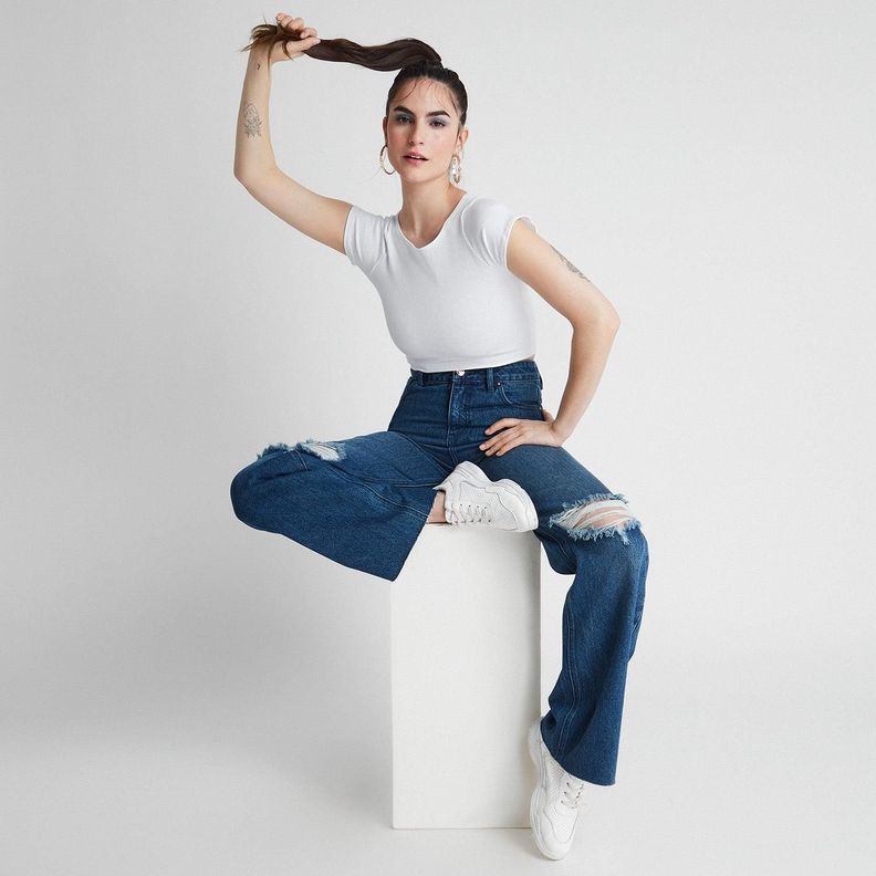 Jeans Con Destroyed En Rodillas-2