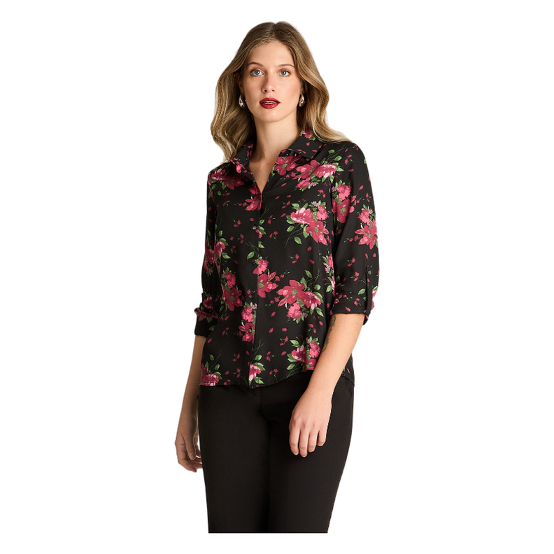 Blusa Camisera Manga Larga Burdeo-0