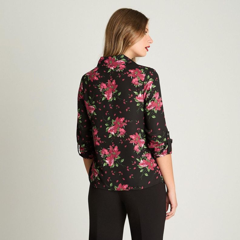Blusa Camisera Manga Larga Burdeo-1