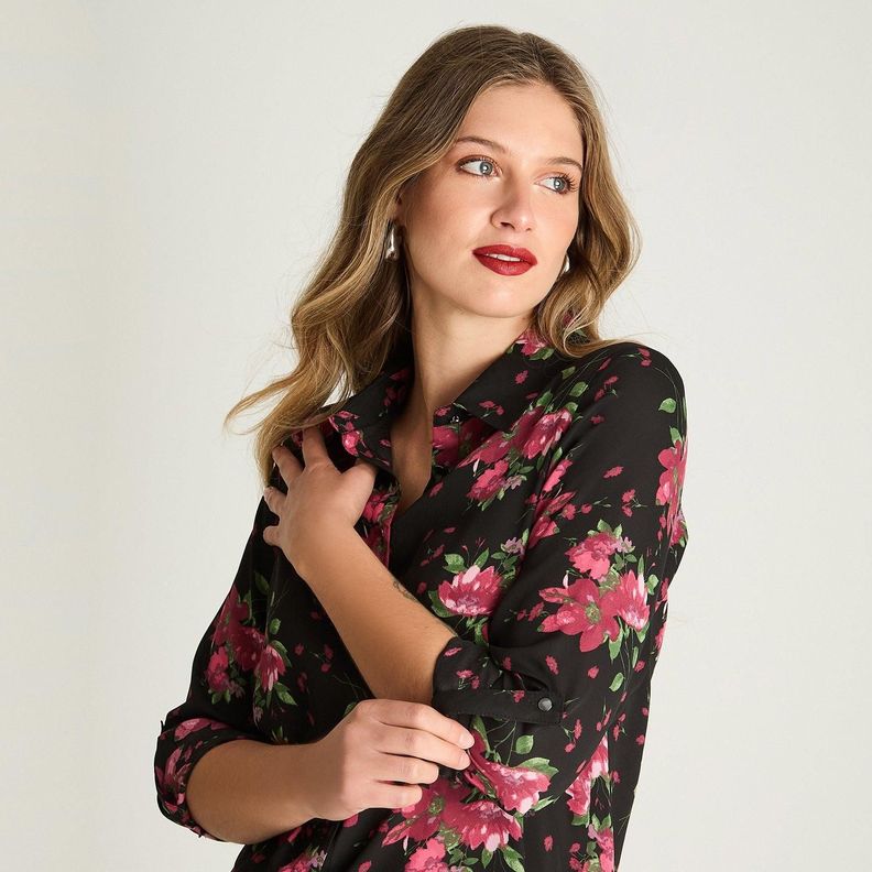 Blusa Camisera Manga Larga Burdeo-2