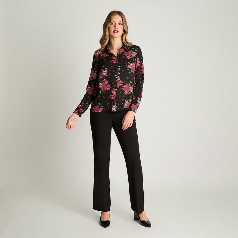 Blusa Camisera Manga Larga Burdeo-3