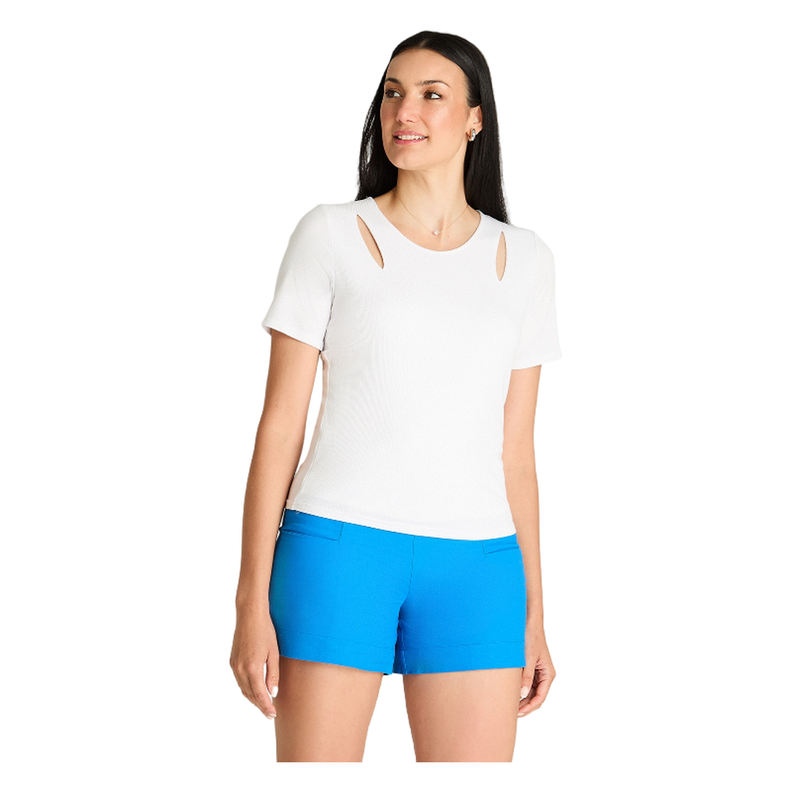 Polera Manga Corta Con Cut Out Blanco-0