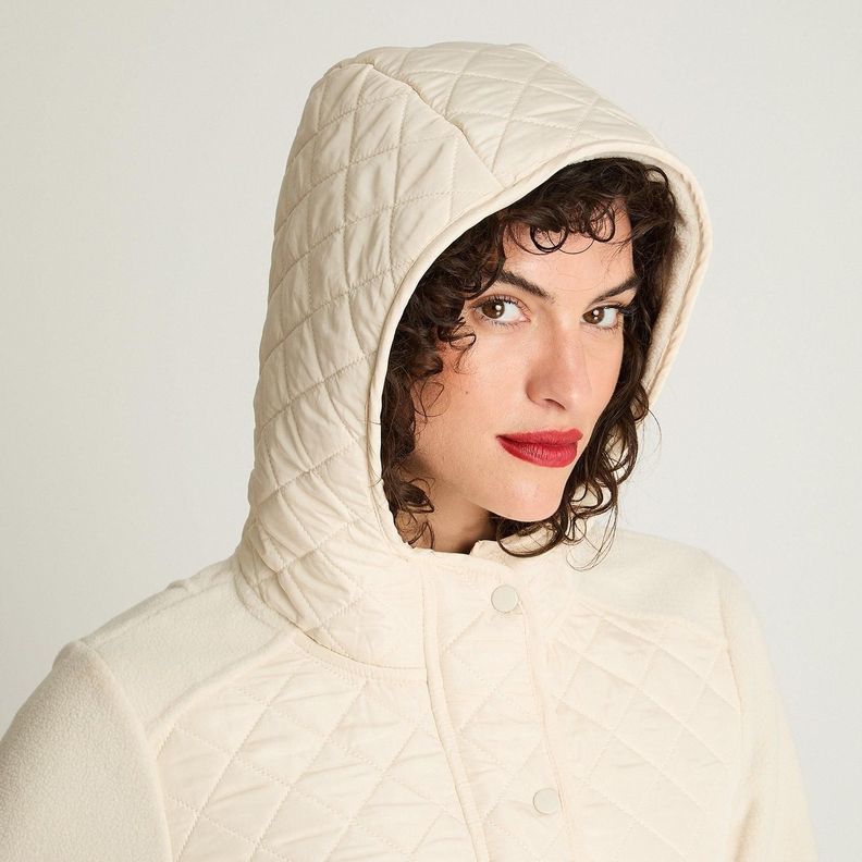 Polerón Manga Larga Polar Quilt Básico Beige-2