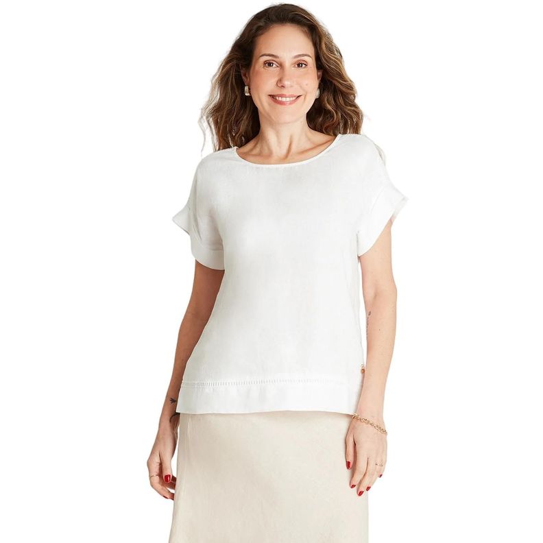 Blusa Blanco Detalle En Hombros-0