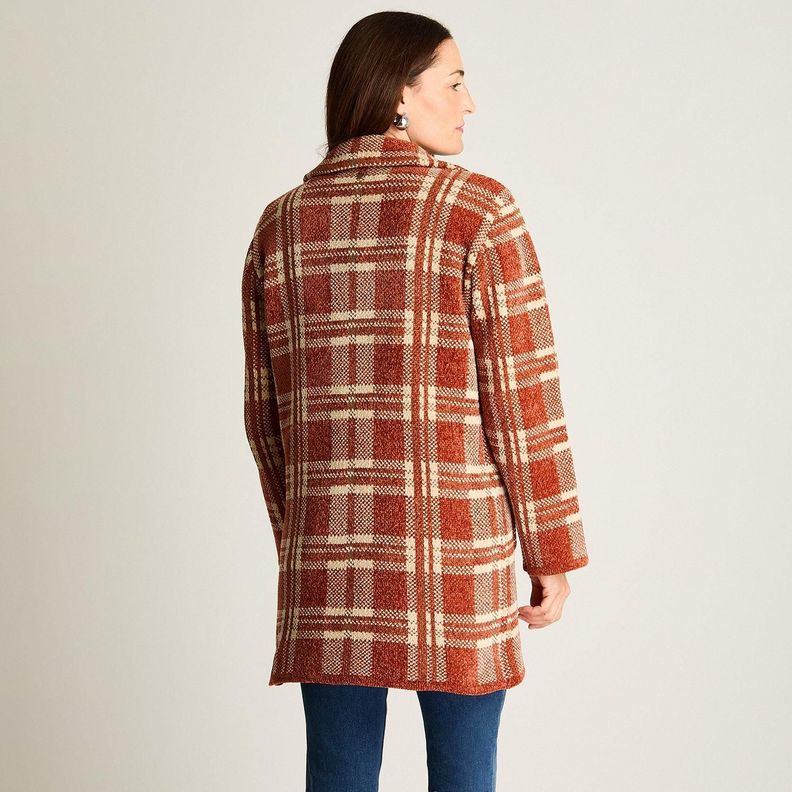 Abrigo Tejido Chenille Con Bolsillos Camel-0
