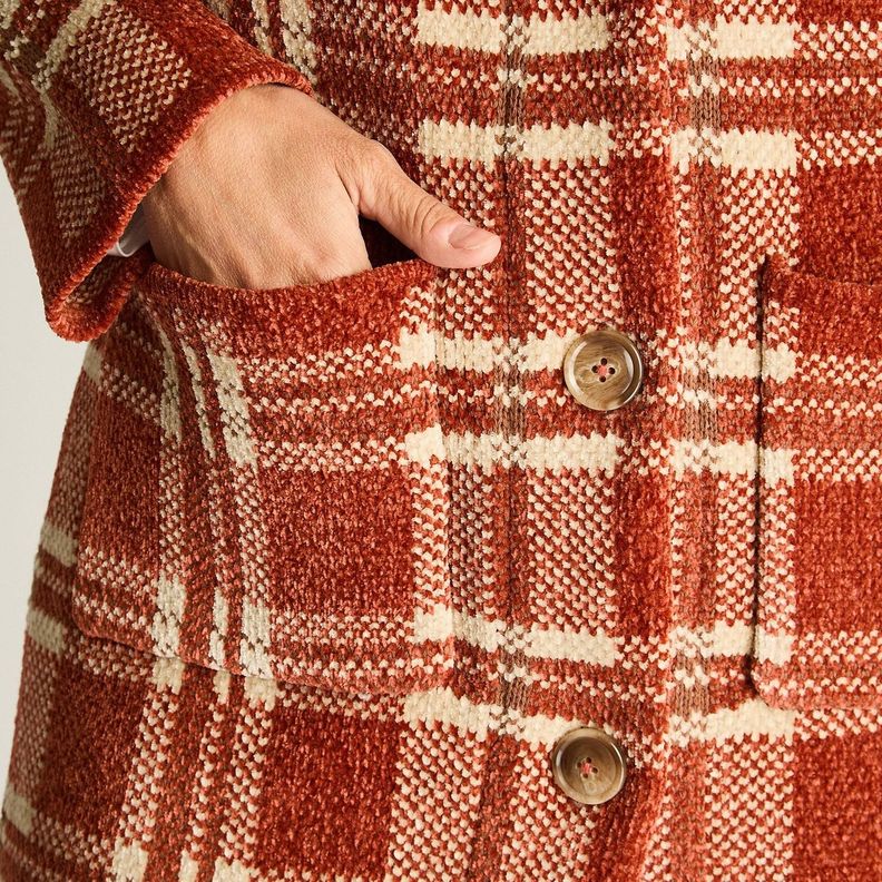 Abrigo Tejido Chenille Con Bolsillos Camel-1