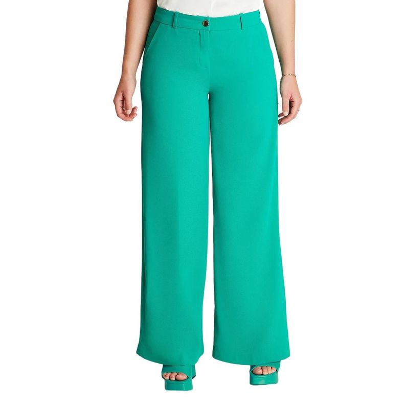Pantalón Formal Verde Palazzo-0