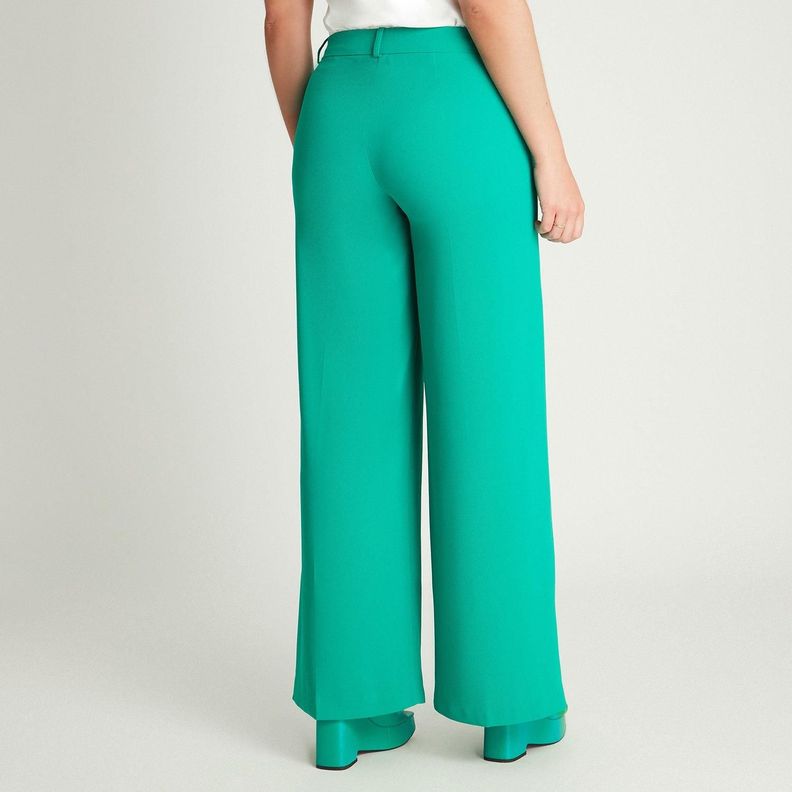 Pantalón Formal Verde Palazzo-1
