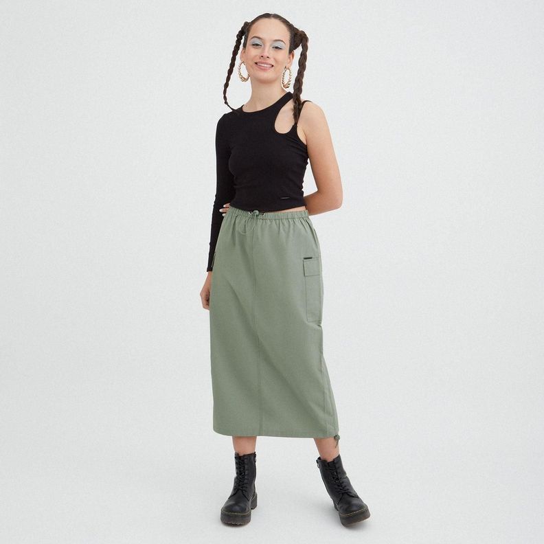 Falda Cargo Oliva-6