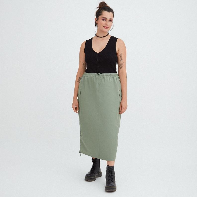 Falda Cargo Oliva-7