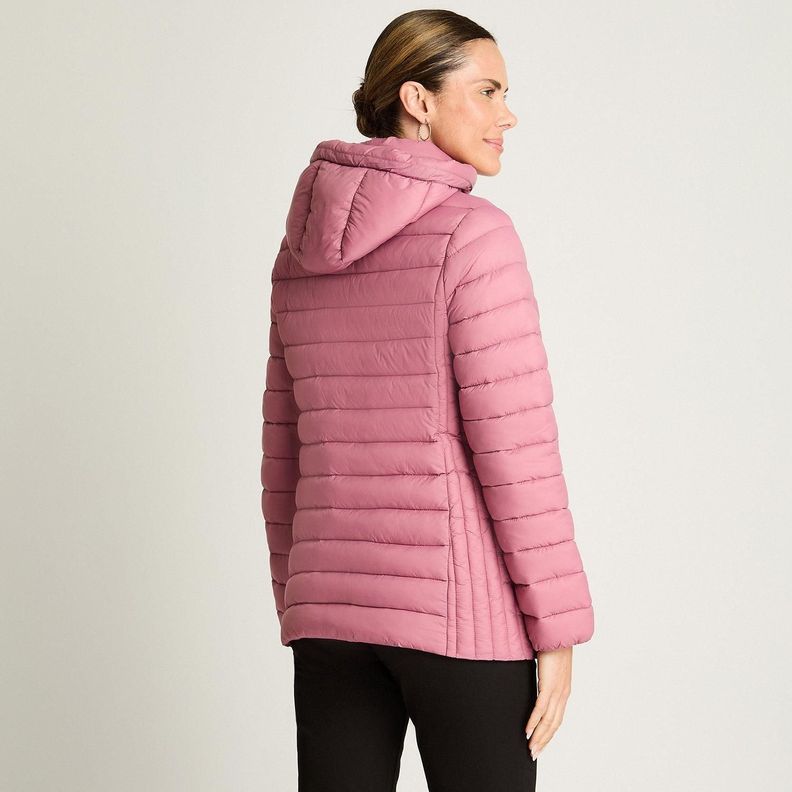 Parka Manga Larga Basica Corta Rosado-1
