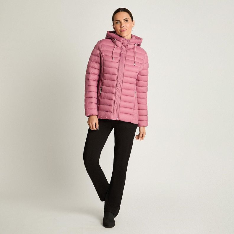 Parka Manga Larga Basica Corta Rosado-3