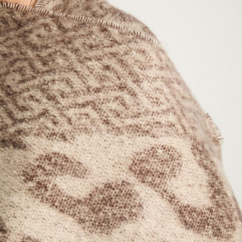 Bufanda Tejida Animal Print Beige-2