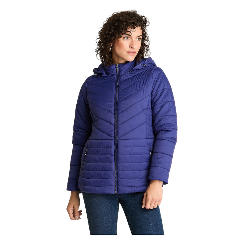 Parka Corta Manga Larga Gruesa Azul-0
