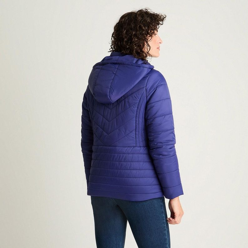 Parka Corta Manga Larga Gruesa Azul-1