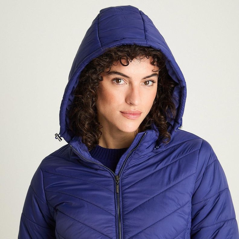 Parka Corta Manga Larga Gruesa Azul-2