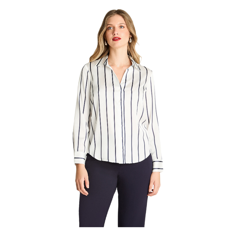 Blusa Manga Larga Satin Camisera Crudo-0