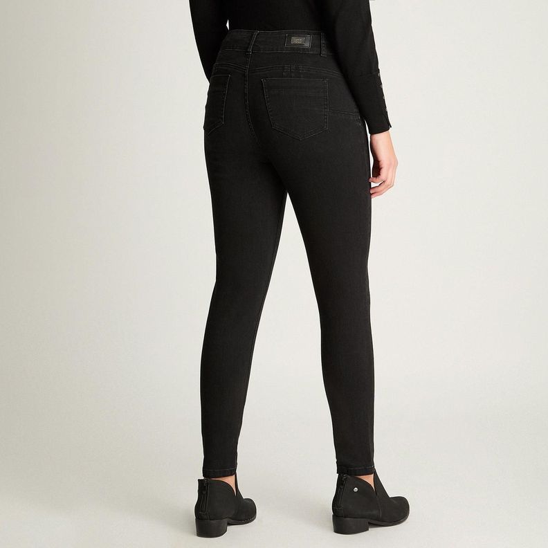 Jeans Skynny Push Up Control De Abdomen Negro-1