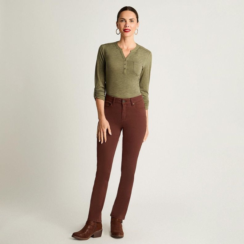 Jeans Recto 5 Bolsillos Terracota-3