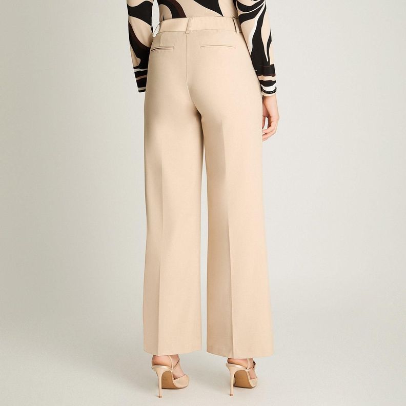 Pantalón Formal Con Cinturón Beige-1