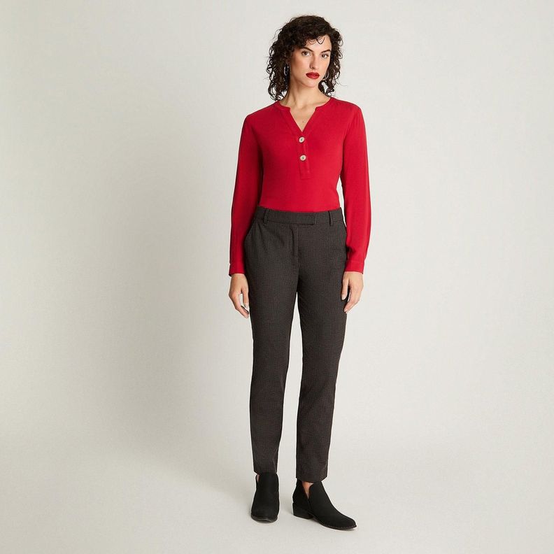 Pantalón Slim Print Negro-3