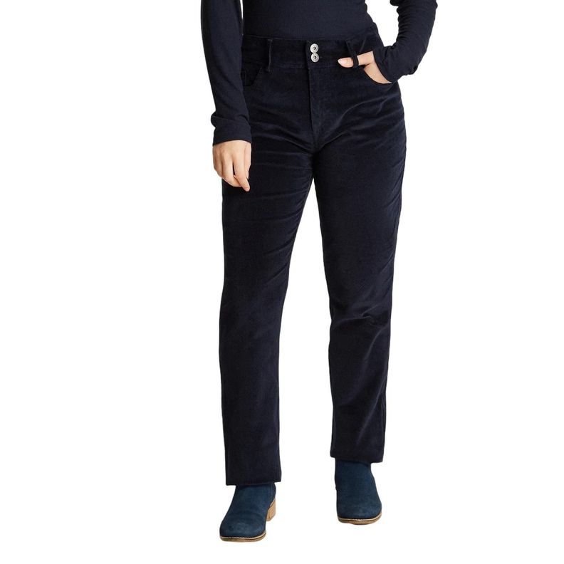 Pantalón De Cotelé Con Push Up y 2 Botones Azul-0