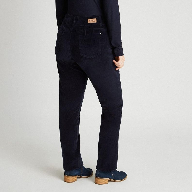 Pantalón De Cotelé Con Push Up y 2 Botones Azul-1