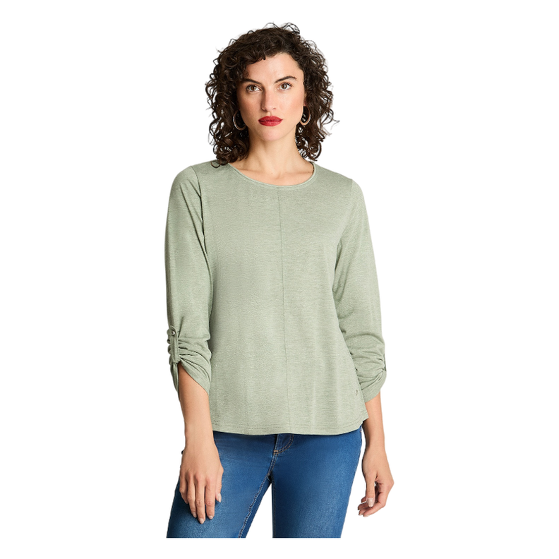 Polera Manga Larga Cuello Redondo Lurex Verde-0
