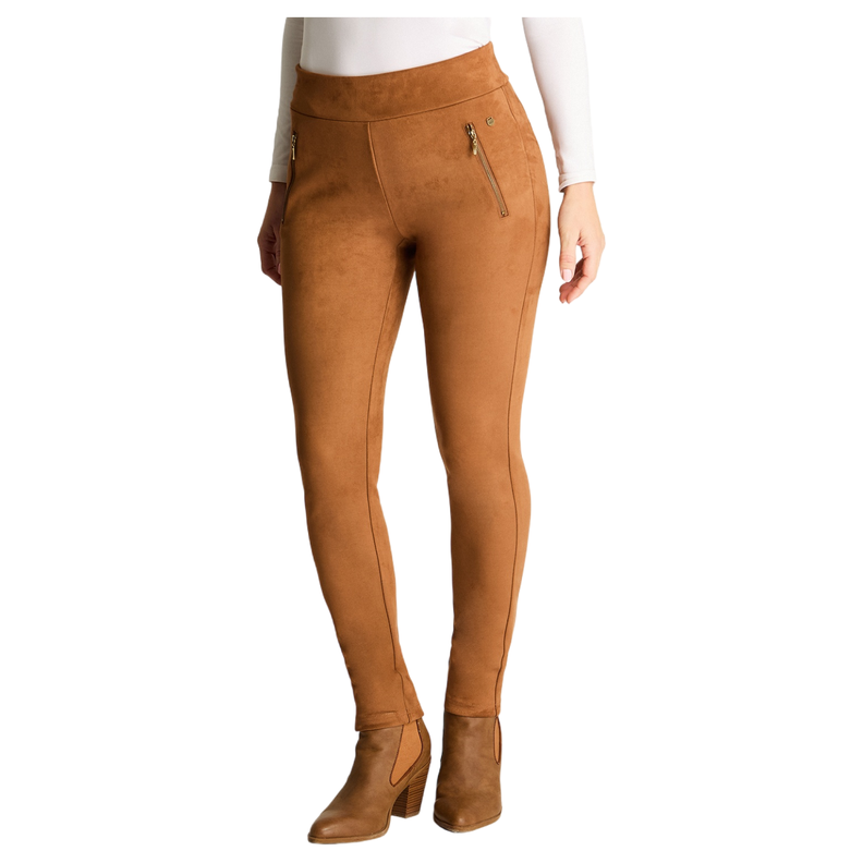Calza Suede Slim Basica Camel-0