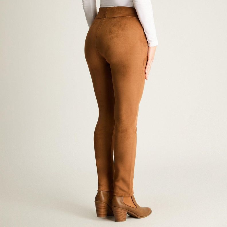 Calza Suede Slim Basica Camel-4