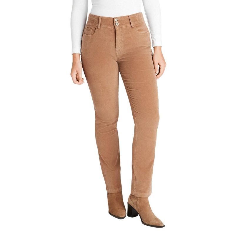 Pantalón De Cotele Con Push Up y 2 Botones Beige-0