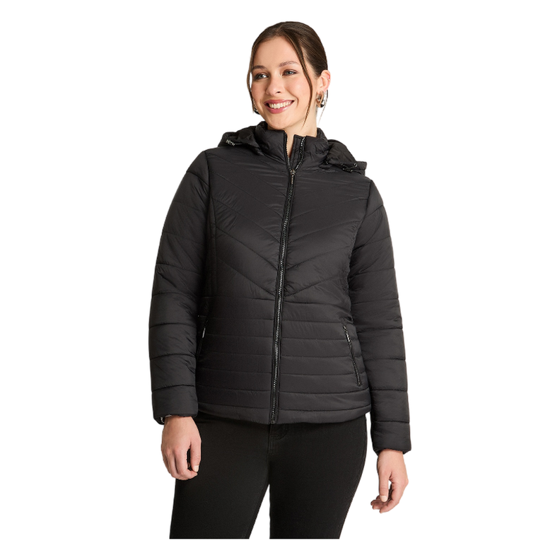Parka Corta Manga Larga Gruesa Negro-0