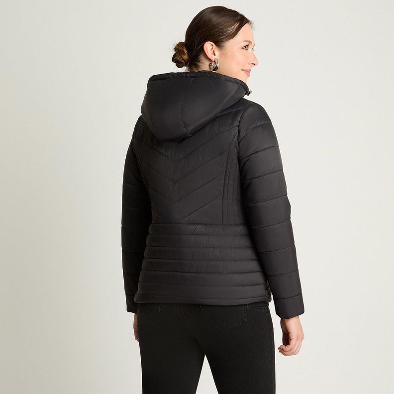 Parka Corta Manga Larga Gruesa Negro-1