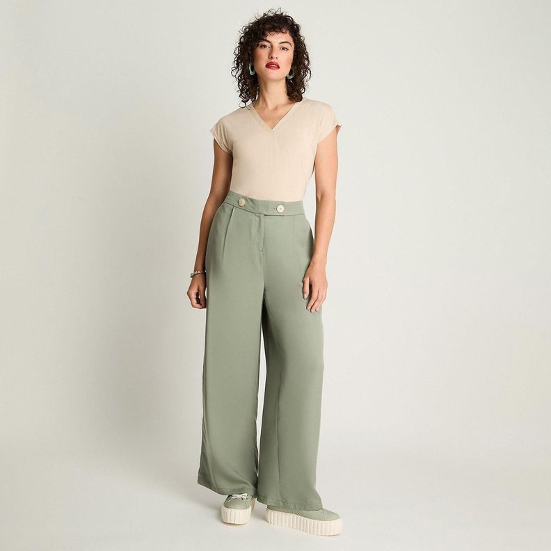 Pantalón Lyocell Verde-3