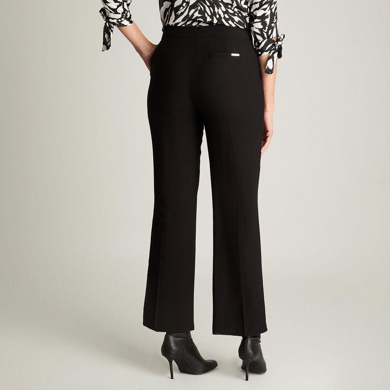 Pantalón Formal Recto Con Botones Decorativos Negro-1